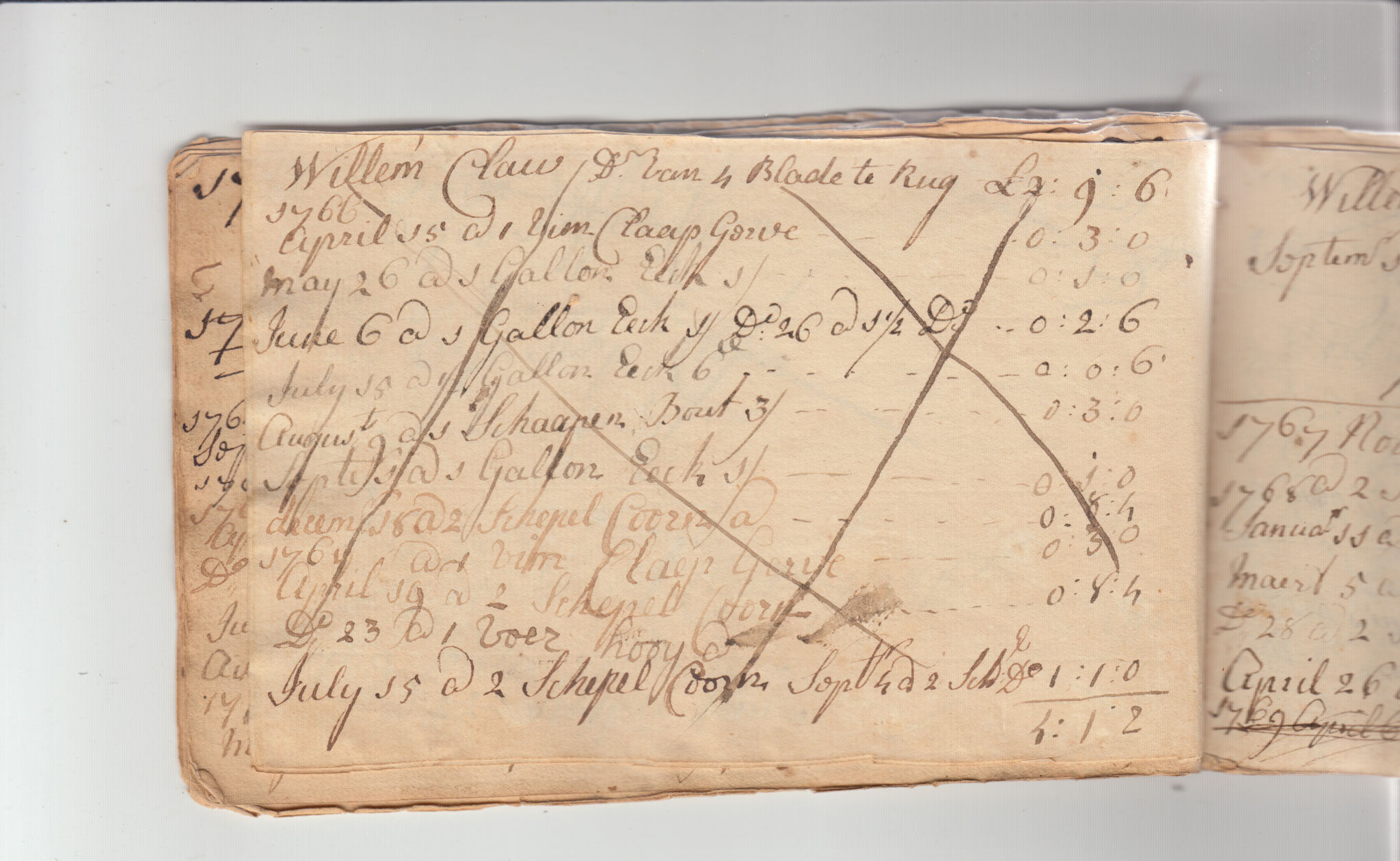 BH105 Pg 16, 1759-1771 & 1783 - Farm Sales Account Book - Pages 11-20